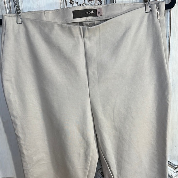 Crosby Beige Button-Accent Cropped Beige Trousers - Picture 2 of 10